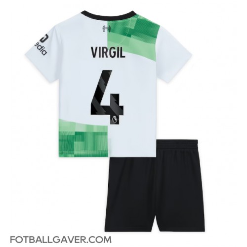 Liverpool Virgil van Dijk #4 Fotballklær Bortedraktsett Barn 2023-24 Kortermet (+ korte bukser)